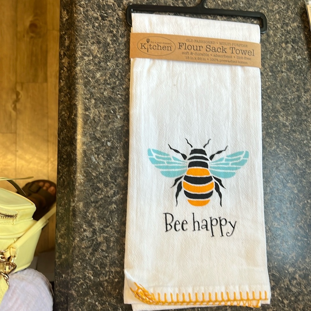 Bee Happy Tea Towel 100 percent Cotton